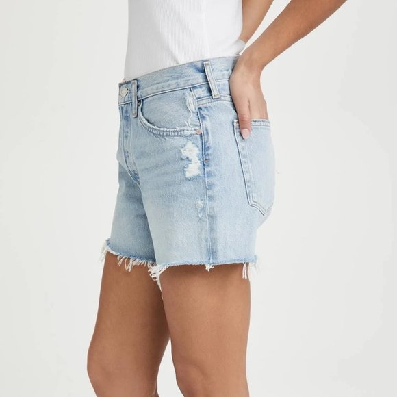 AGOLDE I Parker Long Distressed Frayed Hem Loose Fit Shorts Size 31 - Picture 10 of 10